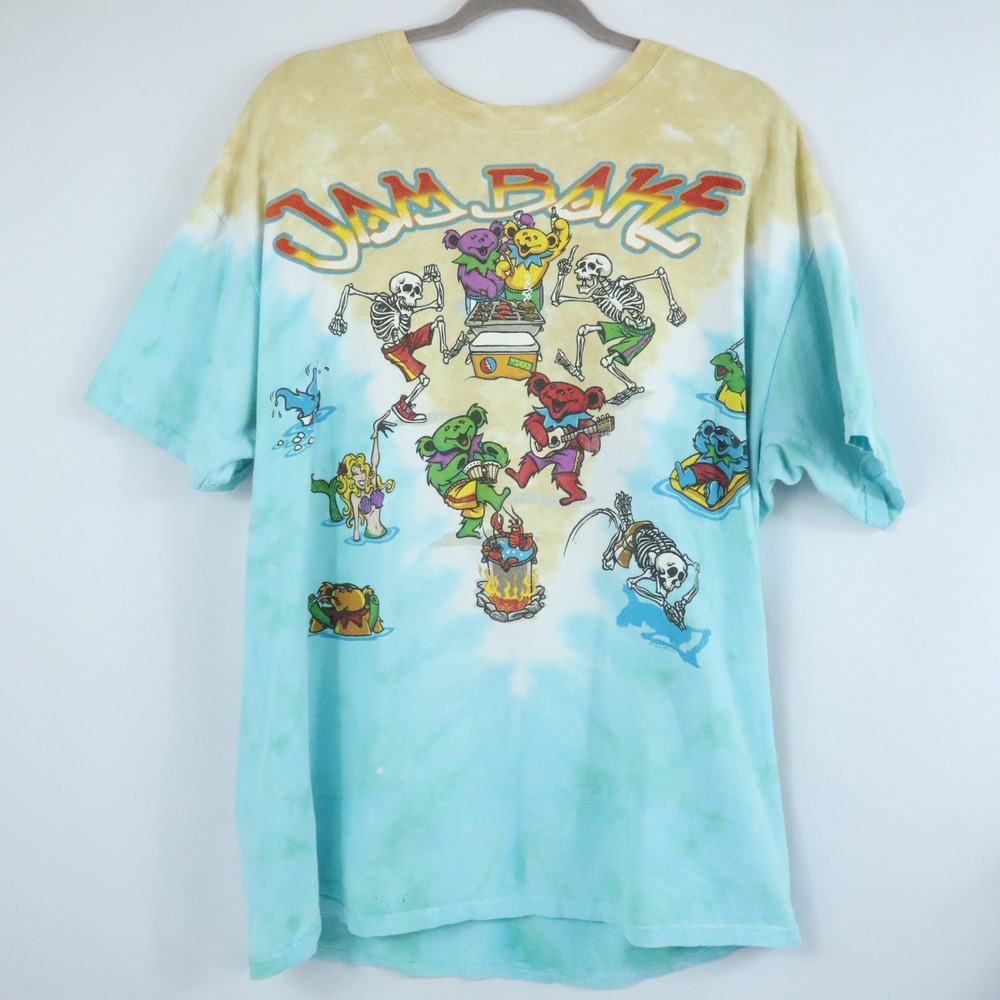 Liquid Blue Grateful Dead Jam Bake T-Shirt Tie Dye Dancing Bears Graphic Size XL